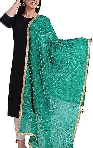 Tapara Silk Bandhani Bandhej Dupatta for Women, Heavy Dupatta