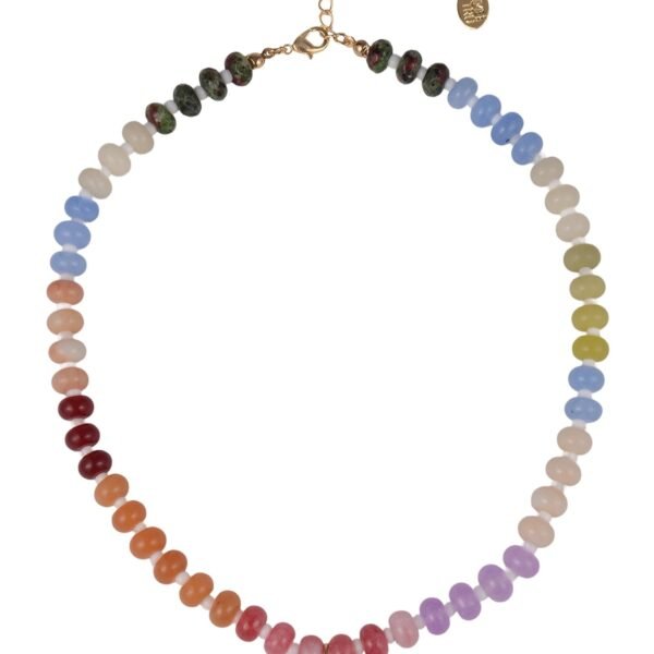 Time and Tru Goldtone Multicolored Bead Initial "A" Necklace